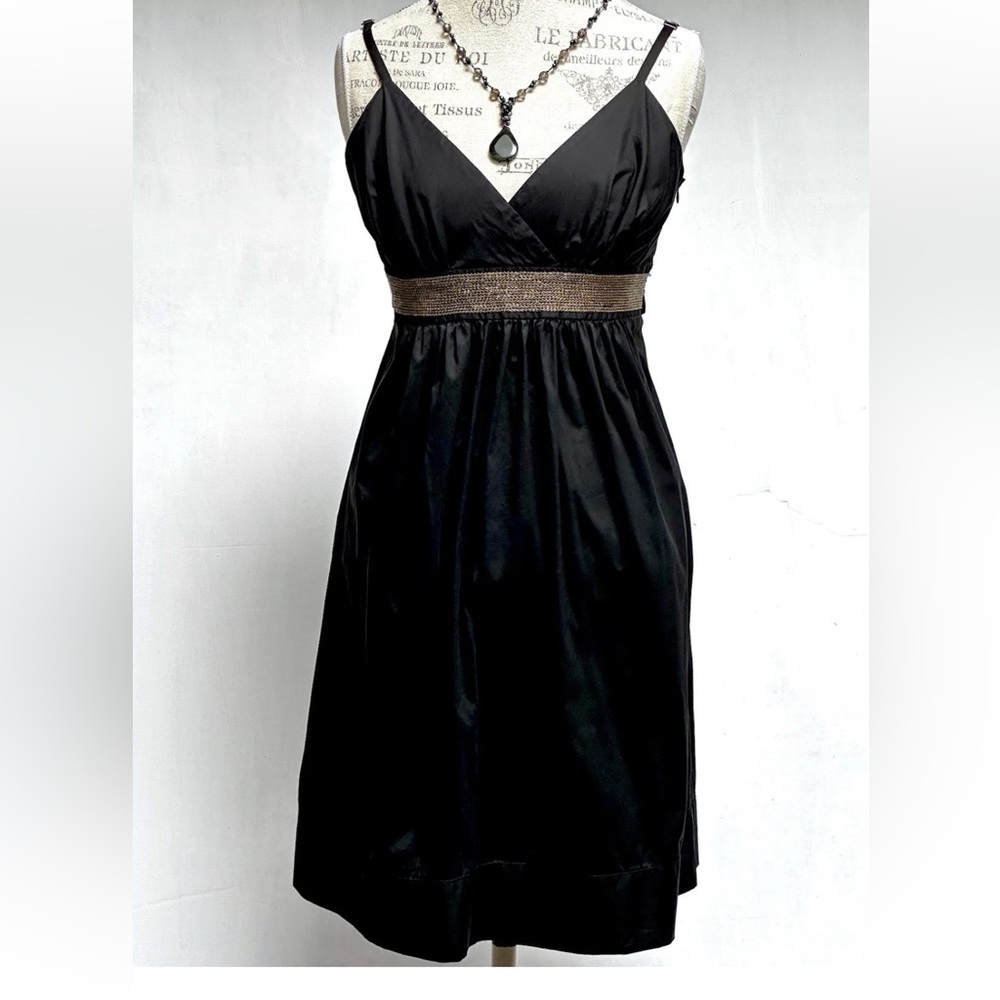 FLAVIO CASTELLANI Babydoll Dress Y2K BOHO Sequin Empire (SZ 44)= 8/ 10 BLK ITALY